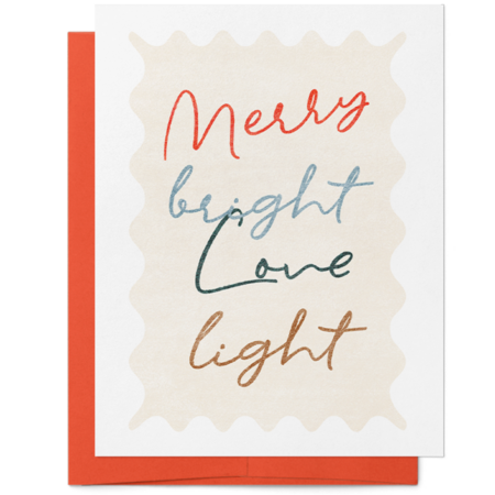 Merry Bright Love Light Christmas Card | Christmas Card Maker