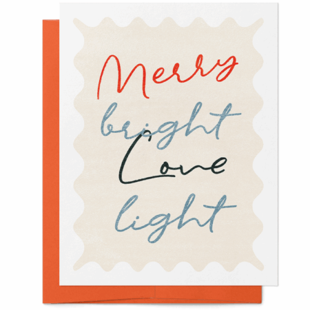 Merry Bright Love Light Christmas Card | Christmas Card Maker