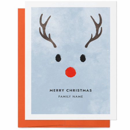 Red Nose Reindeer Christmas Card | Christmas Card Maker