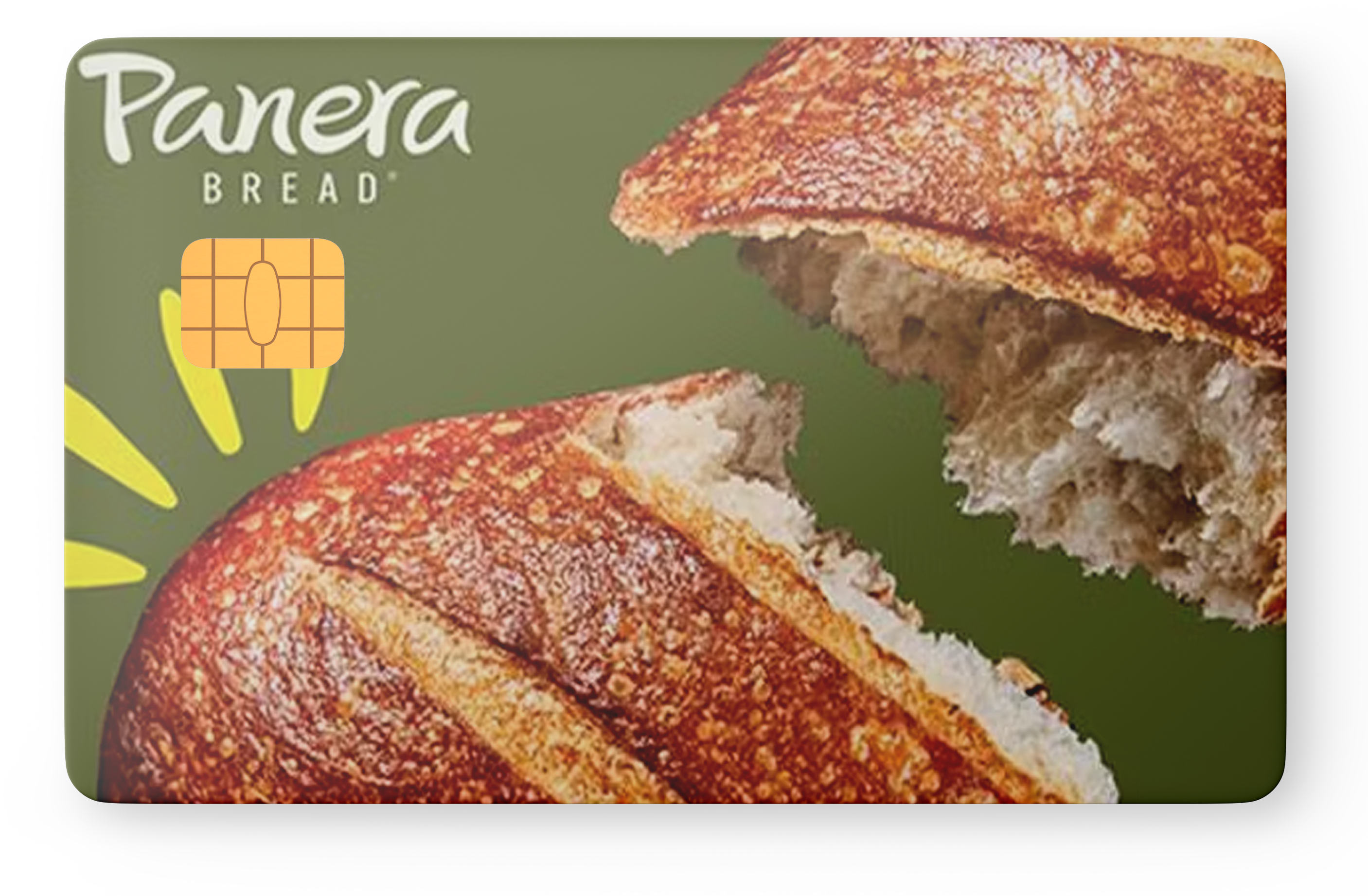 Panera gift card included with a birthday card mailed by Cardame